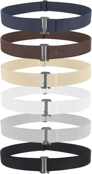 JASGOOD Invisible Women Stretch Belt No Show Elastic Web Strap Belt with Flat Buckle for Jeans Pants Dresses