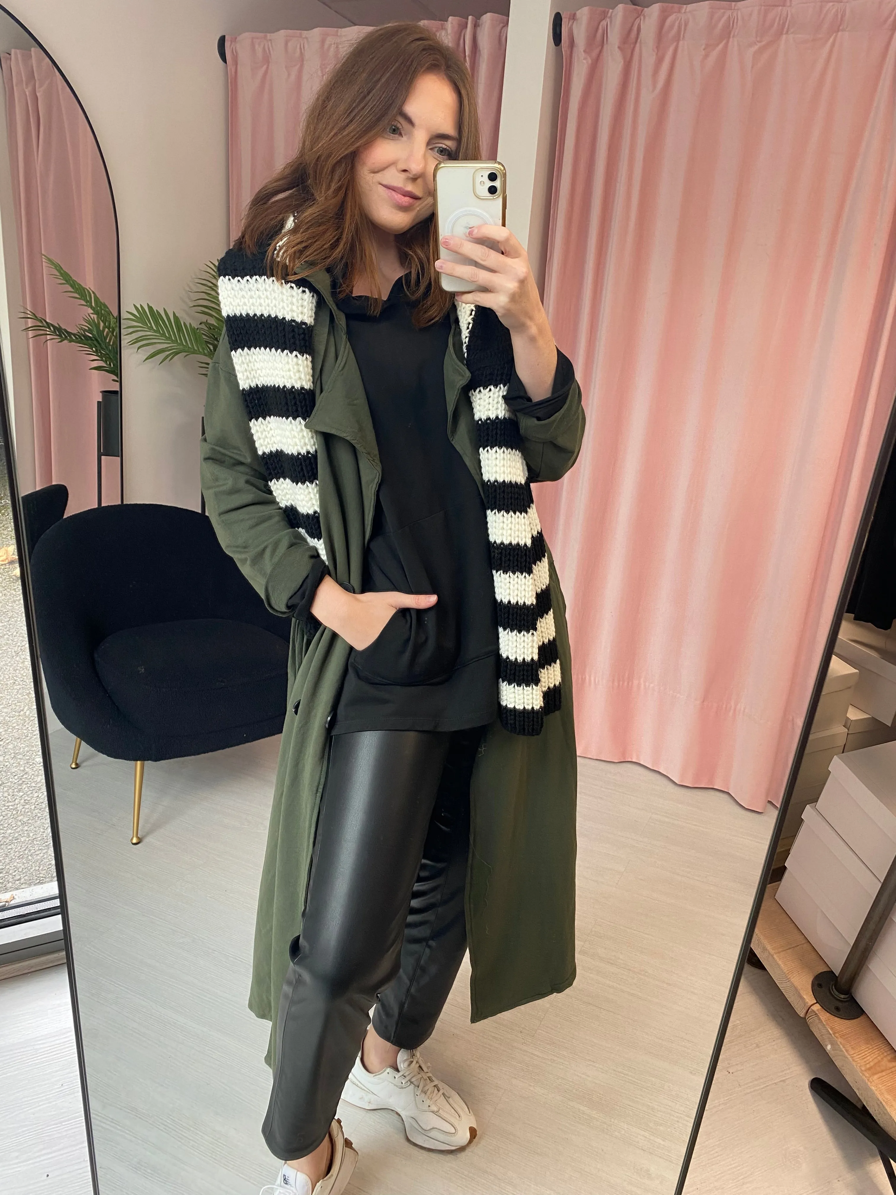 Jersey Trench Coat - Khaki