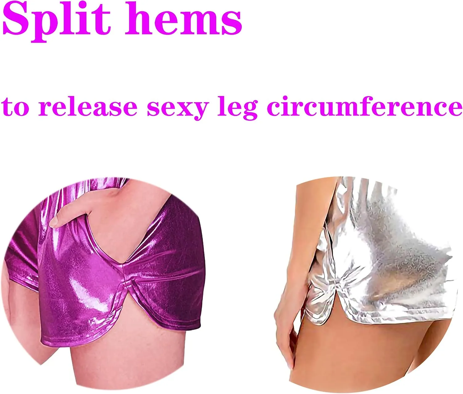 JINKAIJIA Women's Metallic Shiny Shorts Sparkly Rave Hot Outfit Elastic Sport Short Pants Dance Attire Performance Clothing