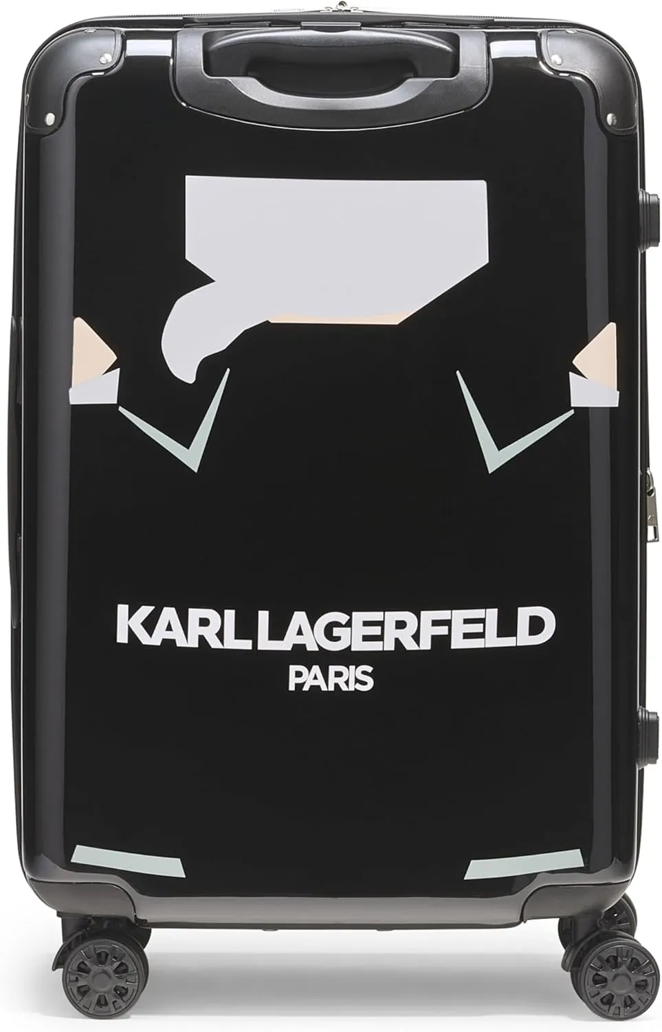 Karl Lagerfeld Paris Karl in a Box Upright Hardside Suitcase, Black, Medium