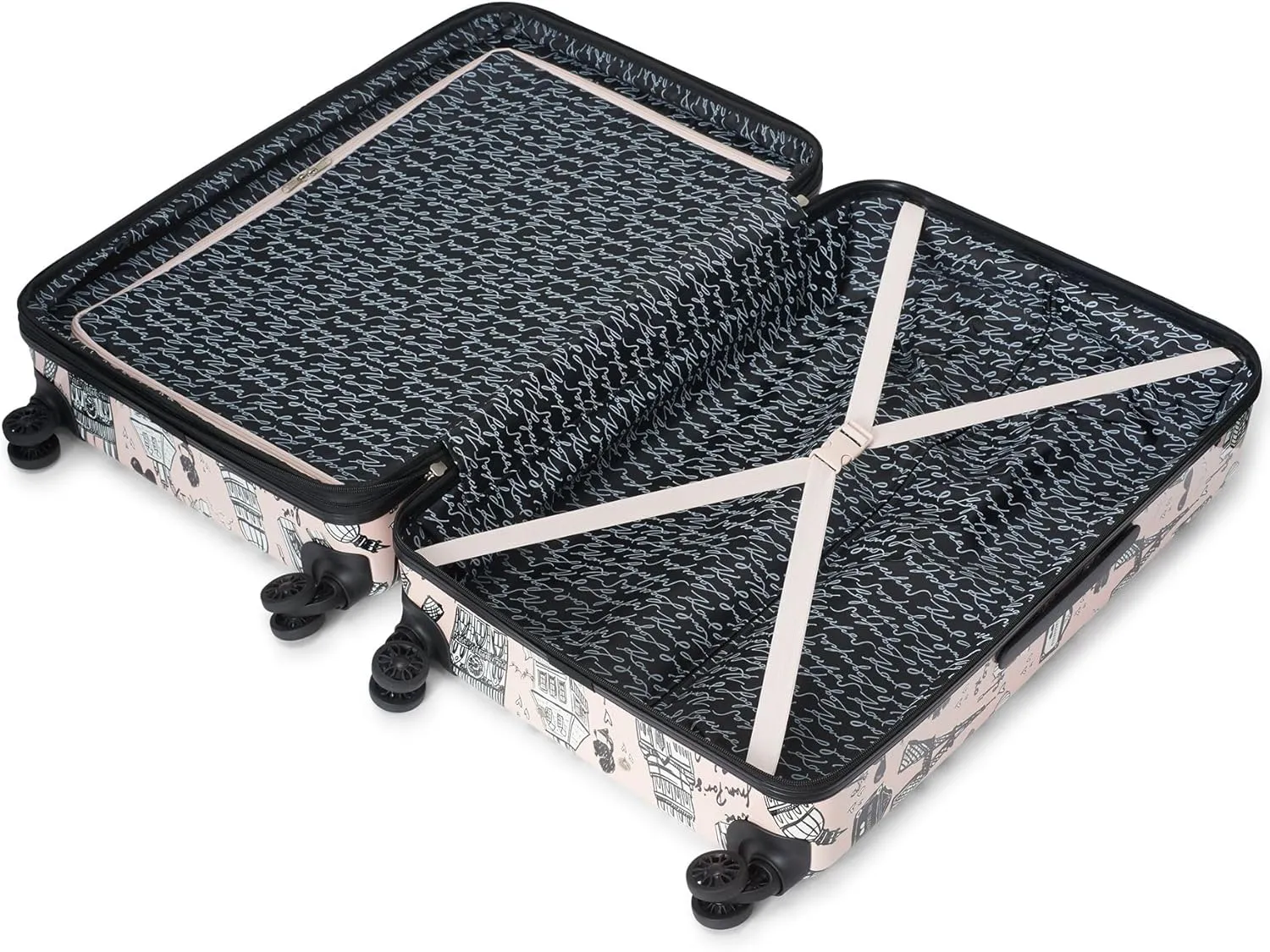 Karl Lagerfeld Paris Karl in Paris Upright Hardside Suitcase, Pink/Black, Large