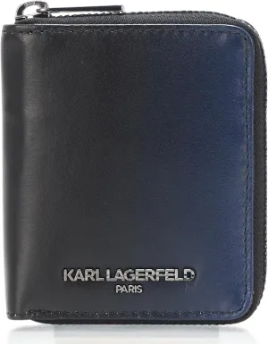 Karl Lagerfeld Paris Men's Leather Zip Around Wallet