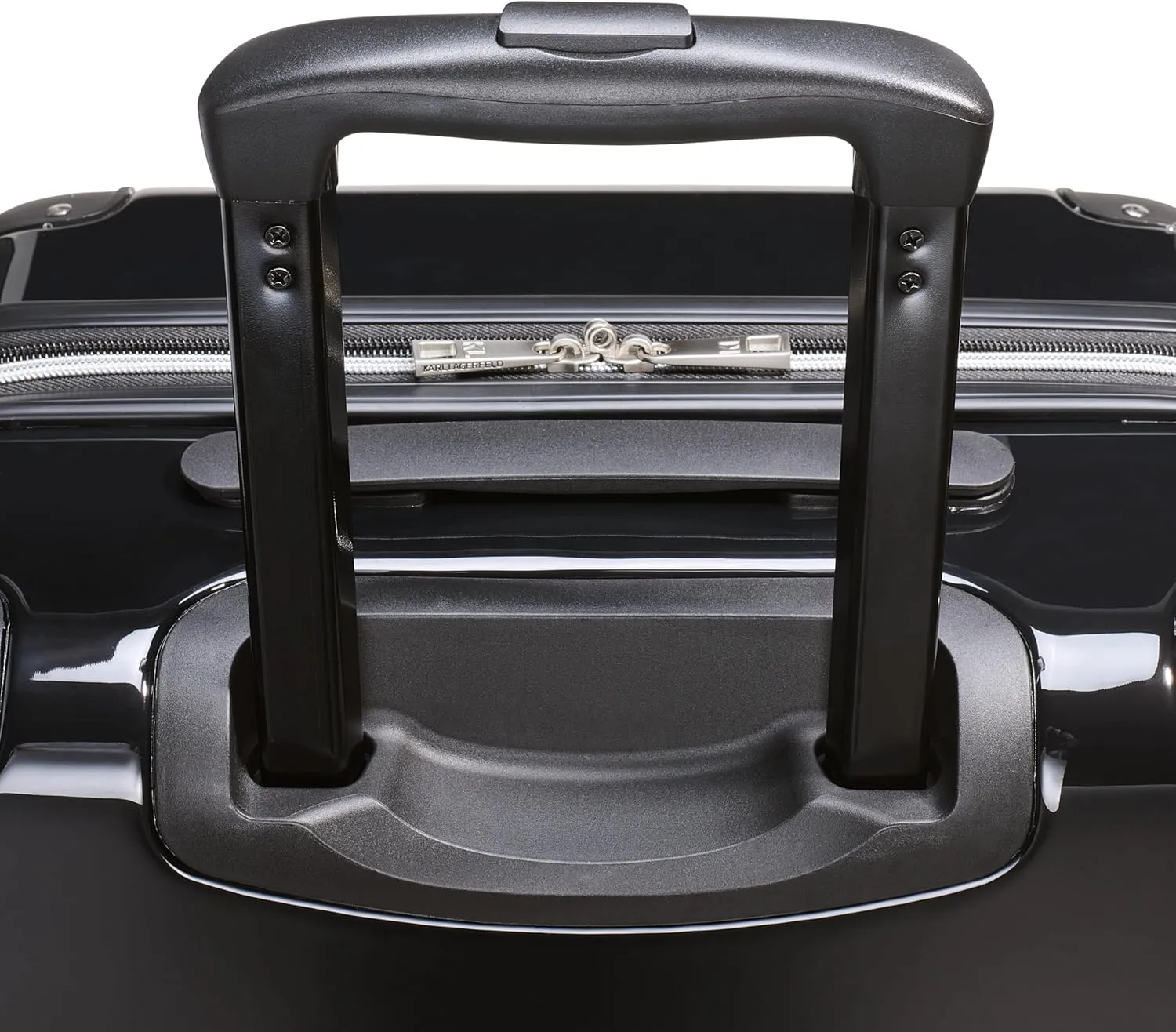 Karl Lagerfeld Paris Up in Paris Upright Hardside Suitcase, Black, Large
