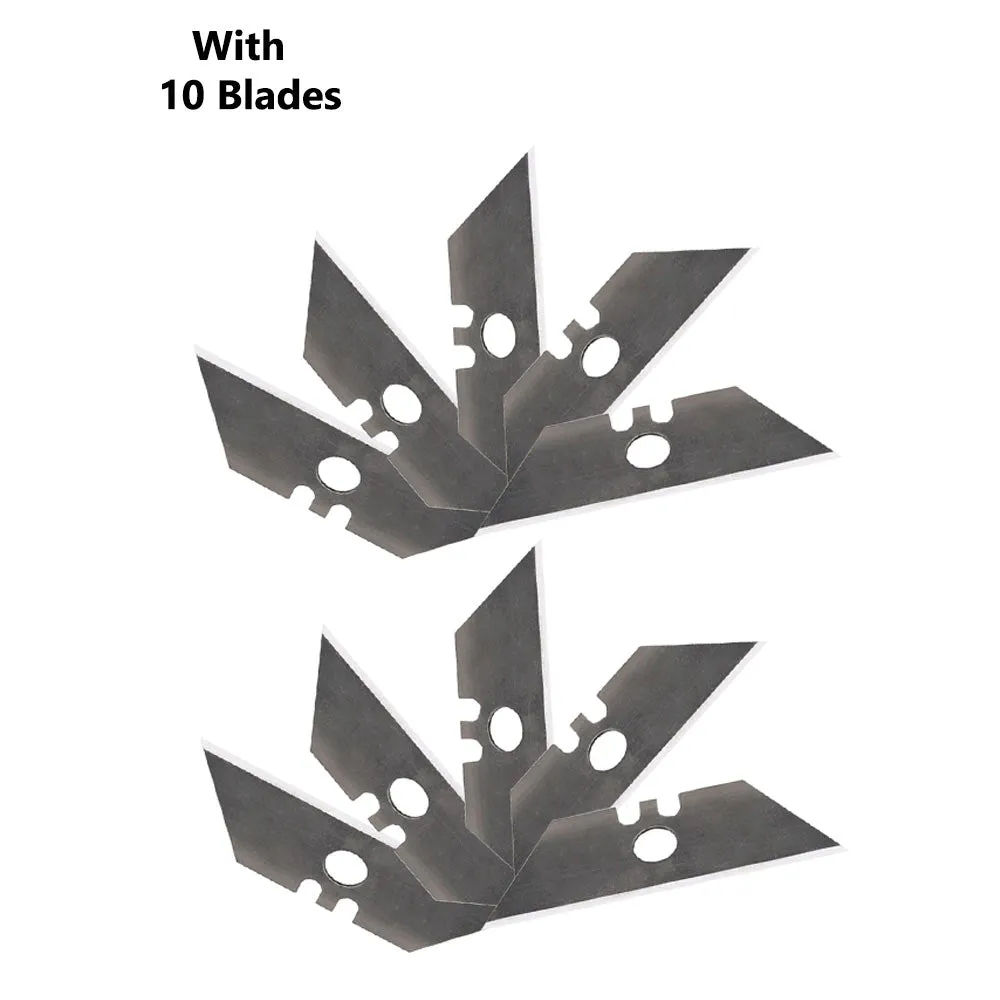 Ladies Utility Knife with 10 Blades Heavy Duty Box Cutter Quick Blade Change Set