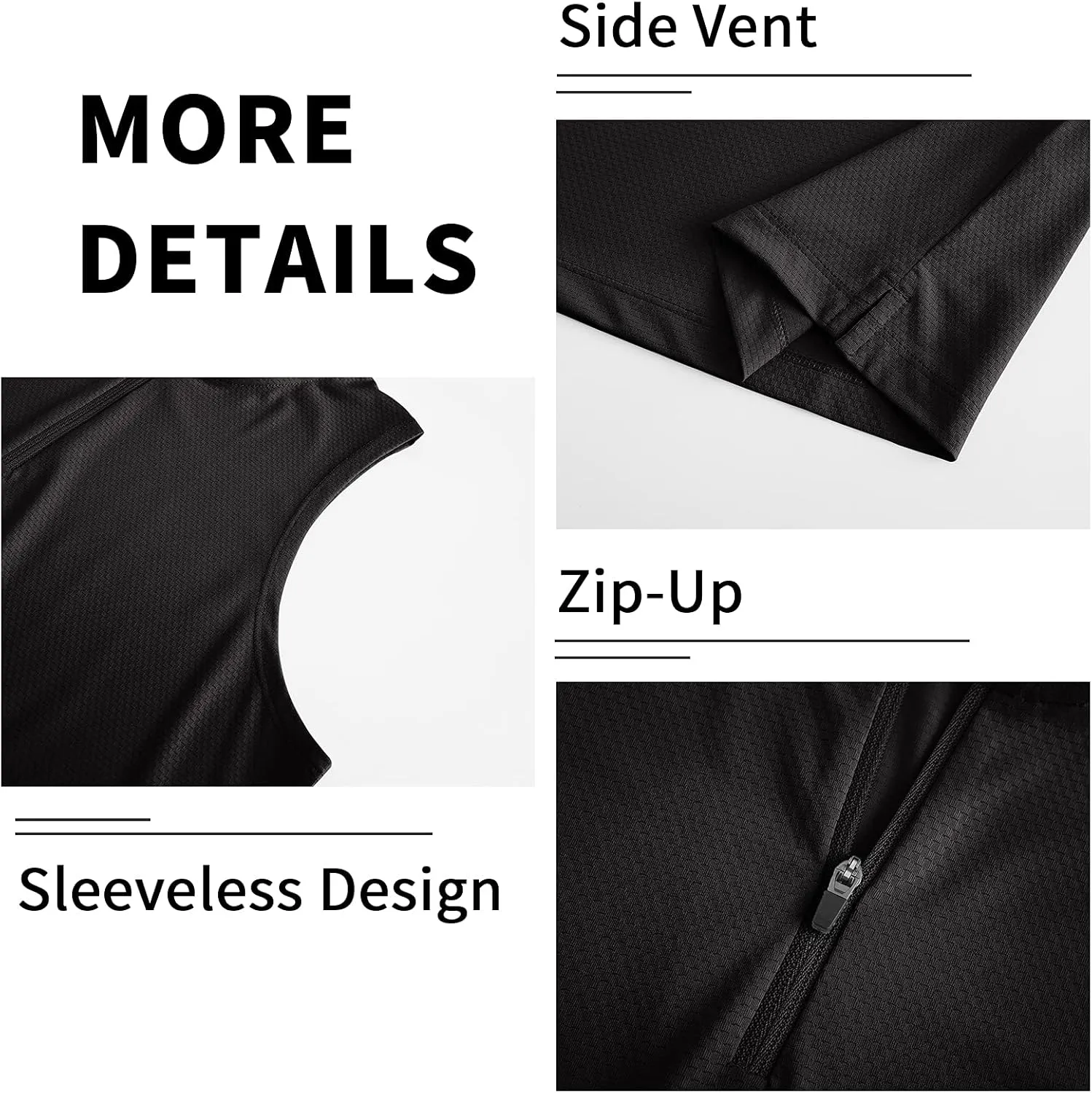 LastFor1 Women's Golf Polo Sleeveless Shirt Zip-Up UPF 50  UV Protection Athletic Tops Slim Fit Quick Dry Lightweight