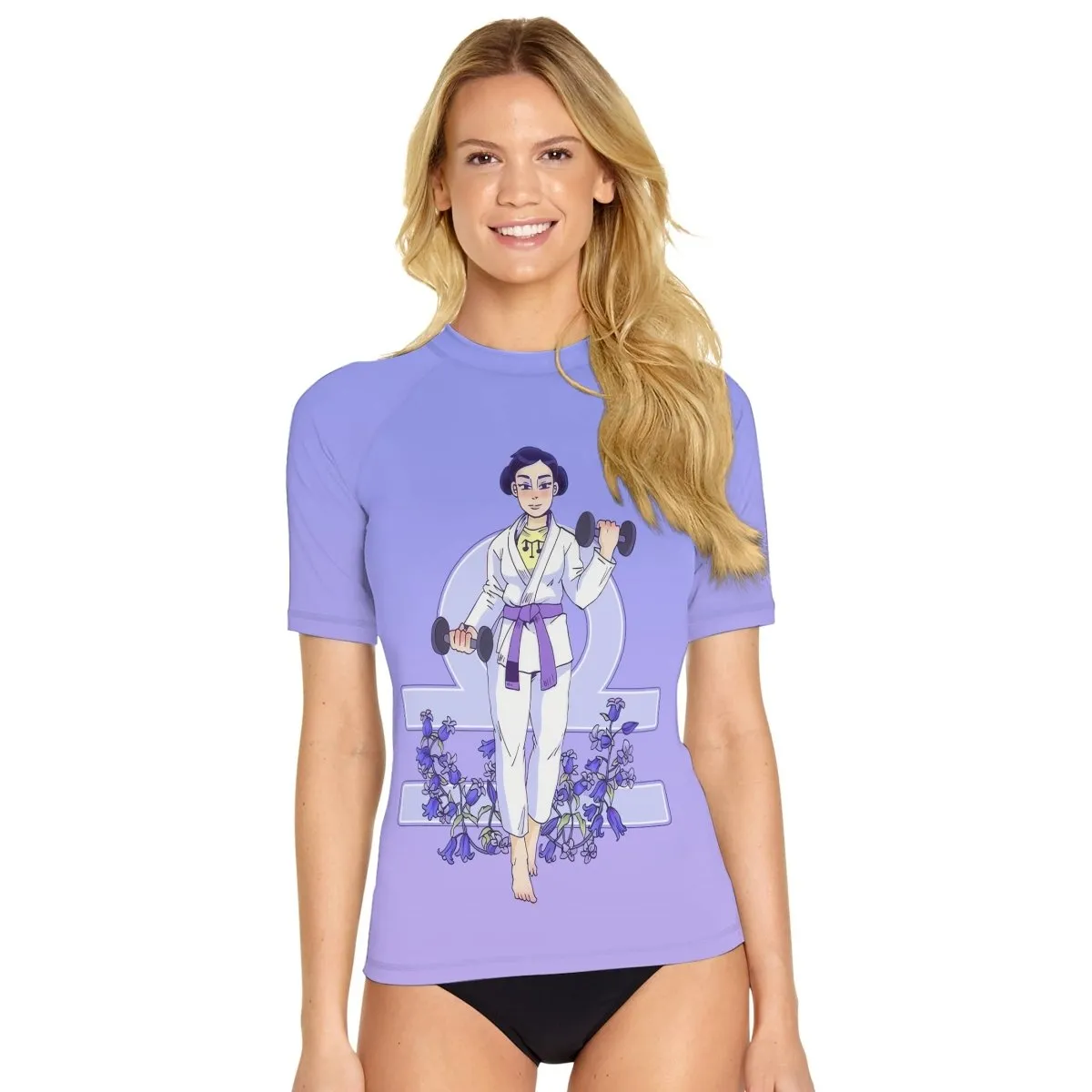 Libra Mom Women's Short Sleeve Rash Guard