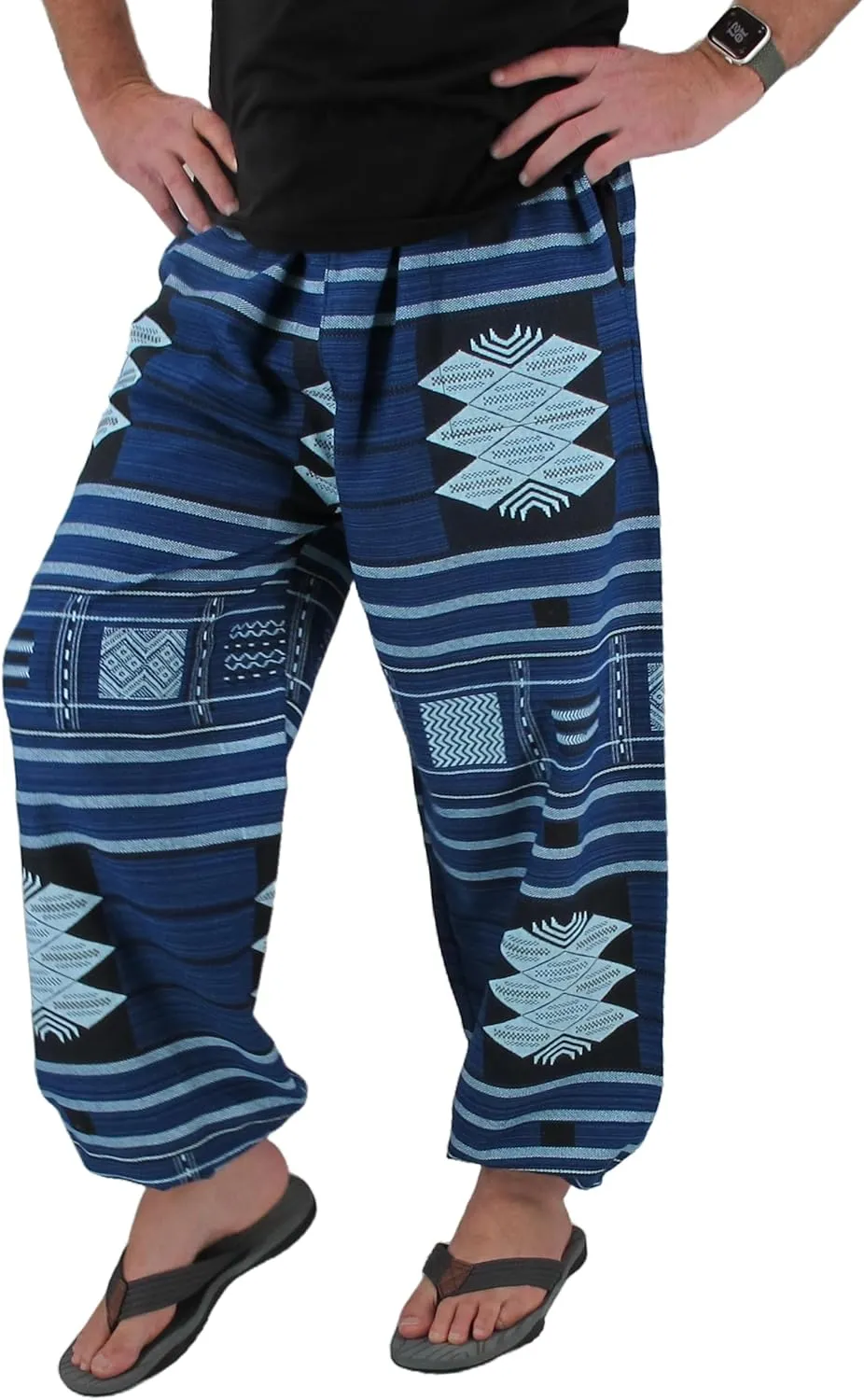 Love Quality Baggy Pants Men's One Size Printed 100% Cotton Harem Pants Hippie Boho
