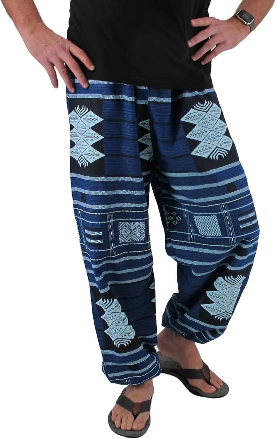 Love Quality Baggy Pants Men's One Size Printed 100% Cotton Harem Pants Hippie Boho