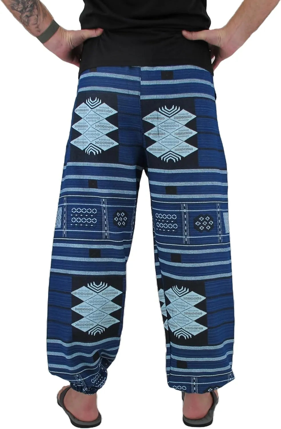 Love Quality Baggy Pants Men's One Size Printed 100% Cotton Harem Pants Hippie Boho