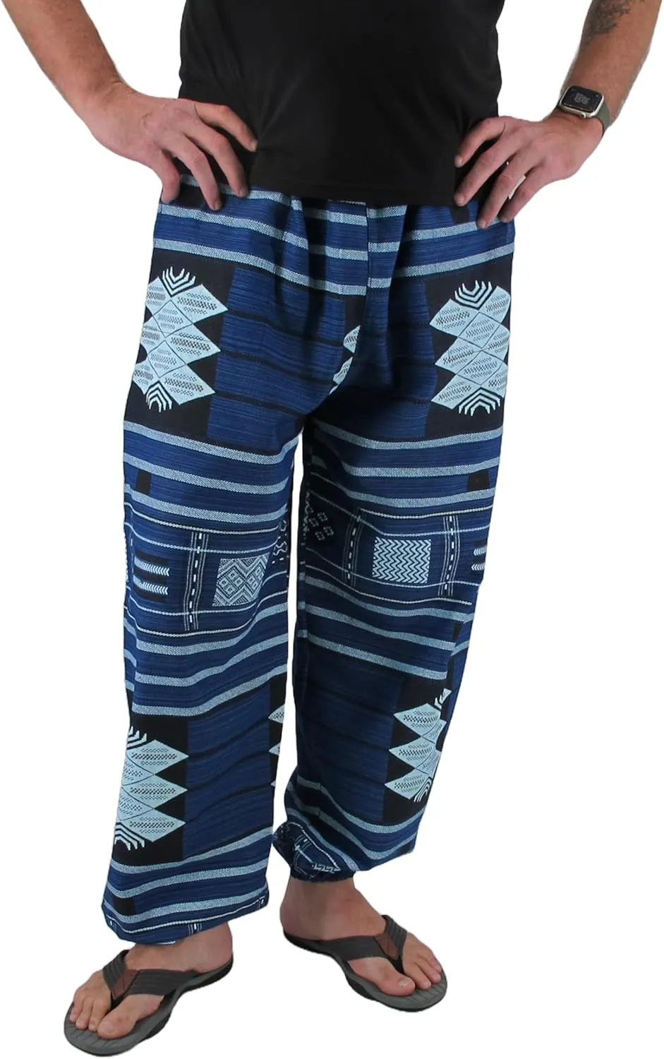 Love Quality Baggy Pants Men's One Size Printed 100% Cotton Harem Pants Hippie Boho