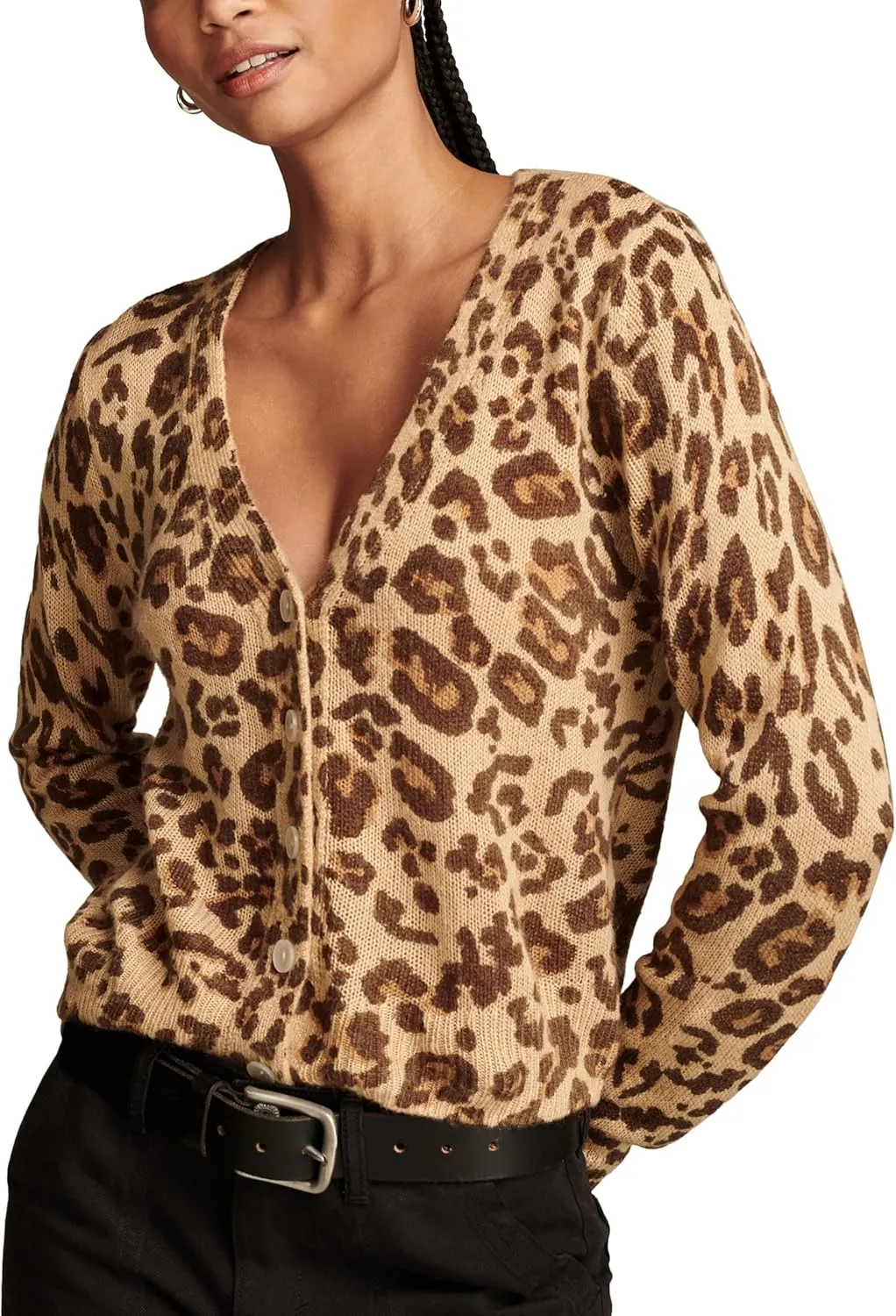 Lucky Brand Women's Cheetah Print Cardigan