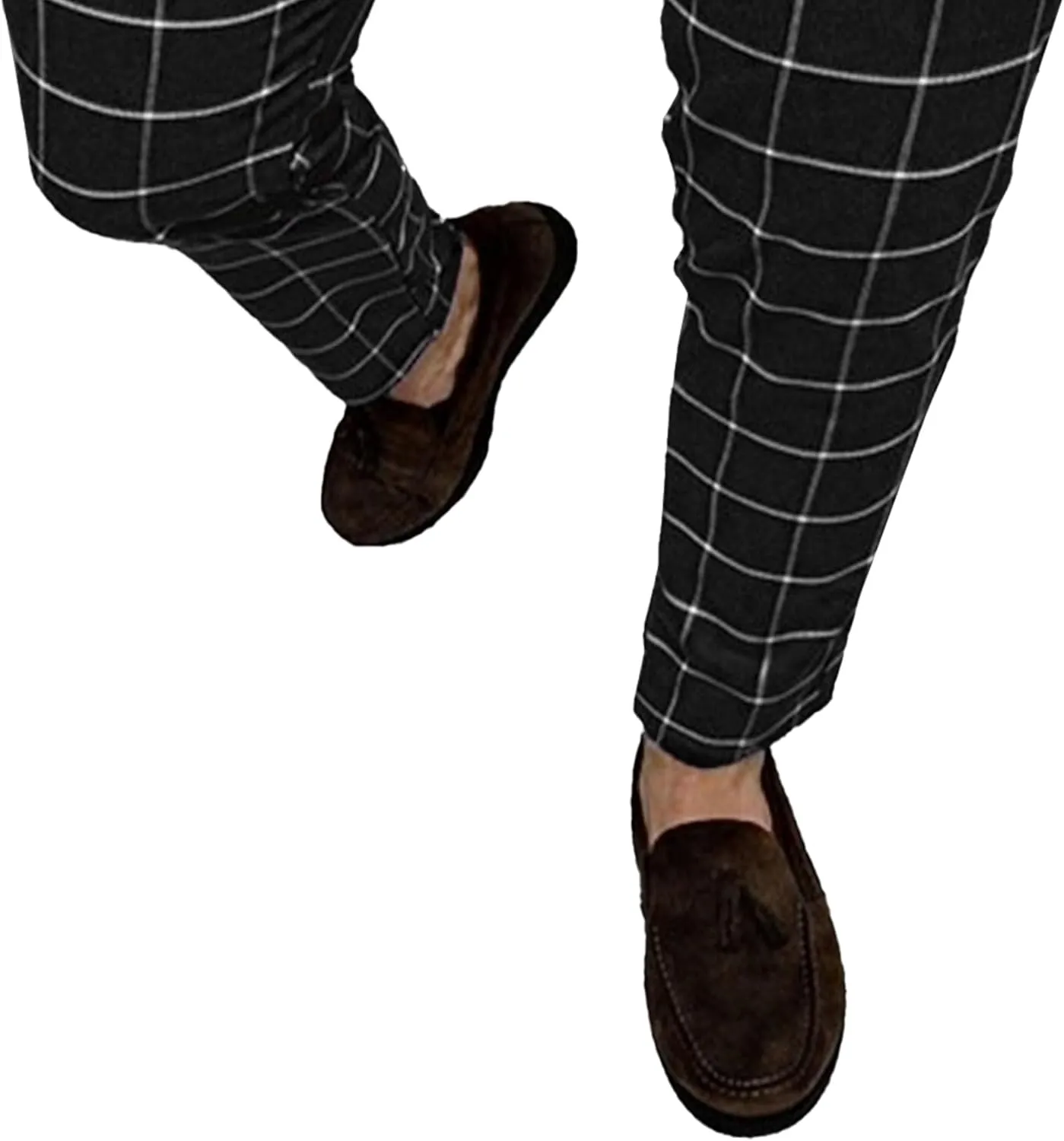 Maiyifu-GJ Men's Stretch Skinny Dress Pants Fashion Slim Fit Business Casual Pants Lightweight Tapered Chino Trousers