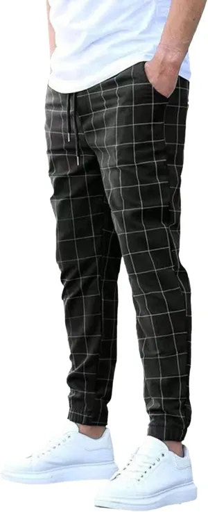 Maiyifu-GJ Men's Stretch Skinny Dress Pants Fashion Slim Fit Business Casual Pants Lightweight Tapered Chino Trousers
