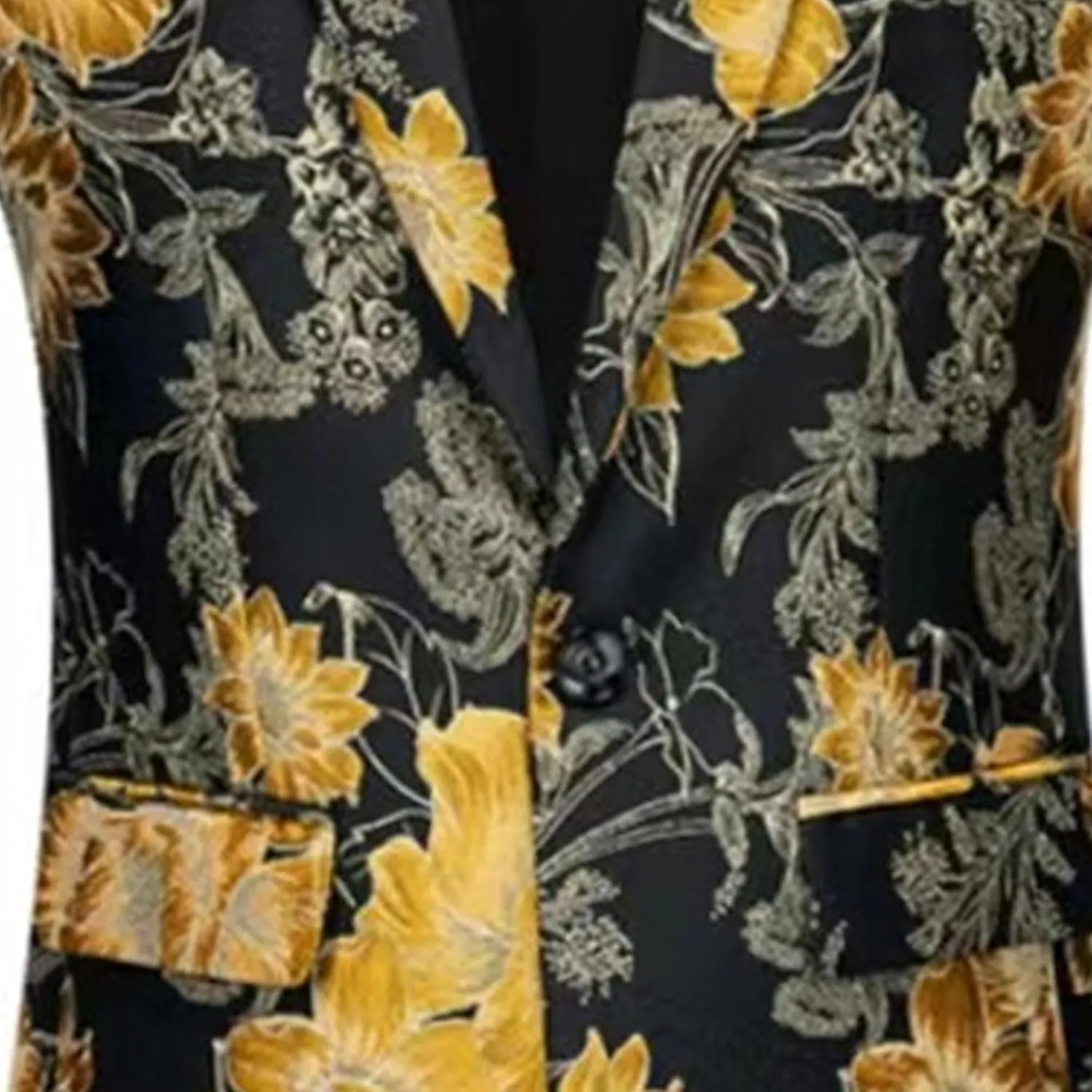 Mens 2 Piece Floral Dress Suit Regular Fit Tuxedo 1 Button Suits Dinner Party Tuxedo Jacket & Pants