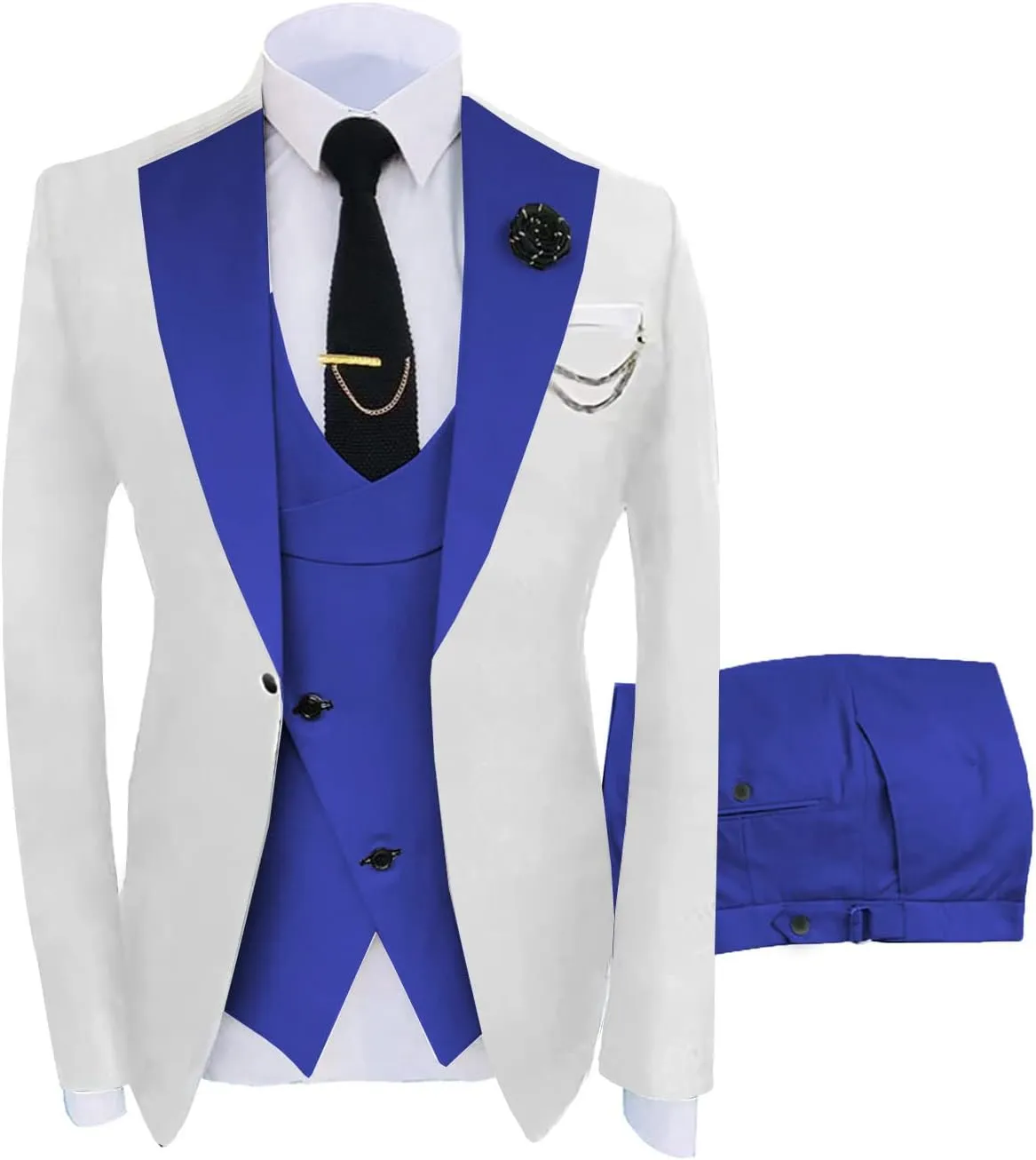 Men's 3 Pieces Suit Slim Fit Tuxedo Suit Formal Business Best Man Wedding Suit Jacket Pants Set