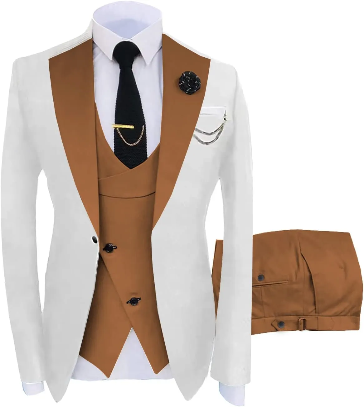Men's 3 Pieces Suit Slim Fit Tuxedo Suit Formal Business Best Man Wedding Suit Jacket Pants Set