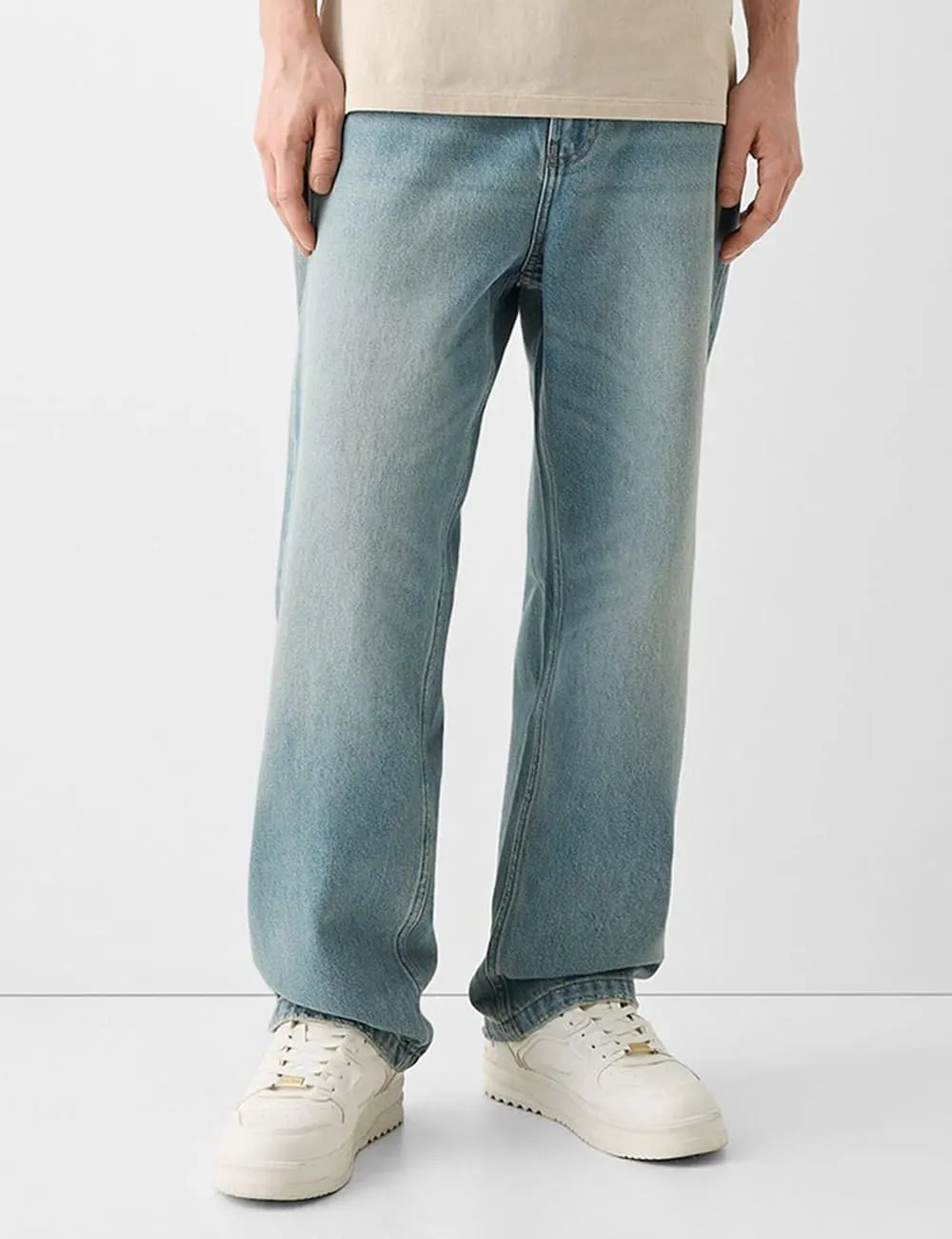 Men's Baggy Jeans Loose Fit Y2k Skater Denim Pants Casual Vintage Fashion Straight Leg Hip Hop Trousers