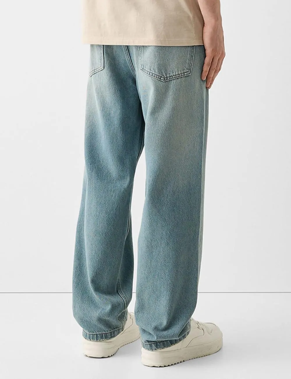 Men's Baggy Jeans Loose Fit Y2k Skater Denim Pants Casual Vintage Fashion Straight Leg Hip Hop Trousers