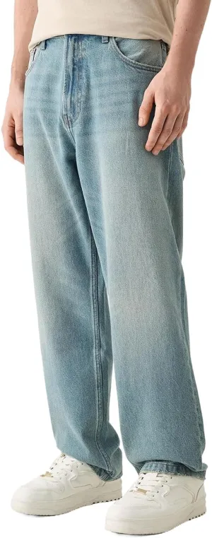 Men's Baggy Jeans Loose Fit Y2k Skater Denim Pants Casual Vintage Fashion Straight Leg Hip Hop Trousers