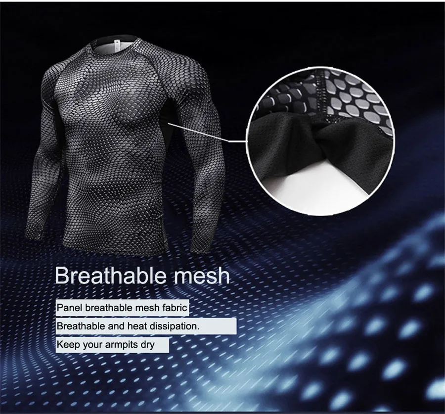 Men's Compression Muay Thai Thermal Quick Dry Underwear T-Shirt