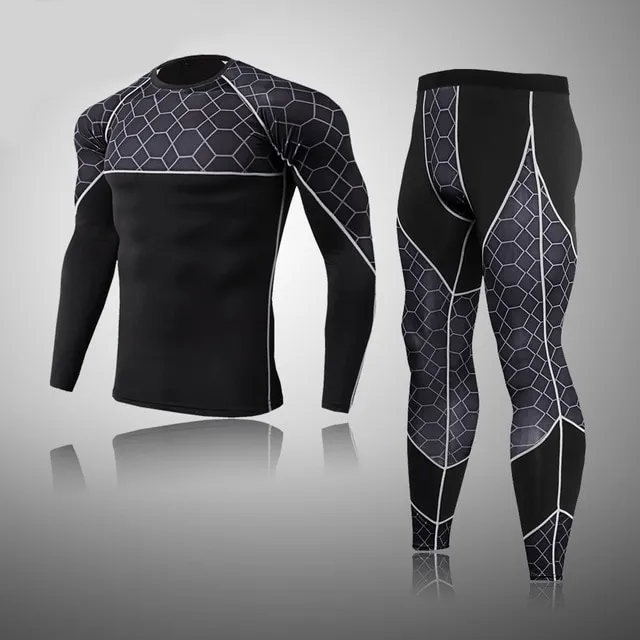 Men's Compression Net-Knit Thermal Quick Dry Underwear Full Set