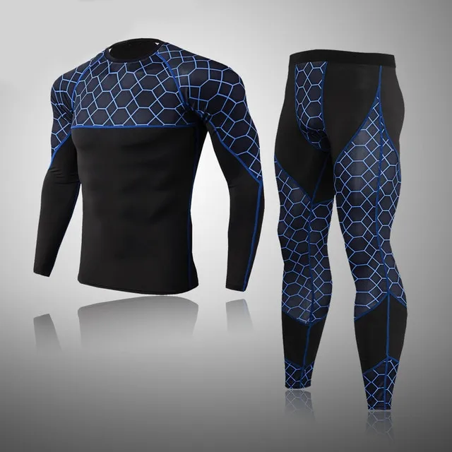 Men's Compression Net-Knit Thermal Quick Dry Underwear Full Set