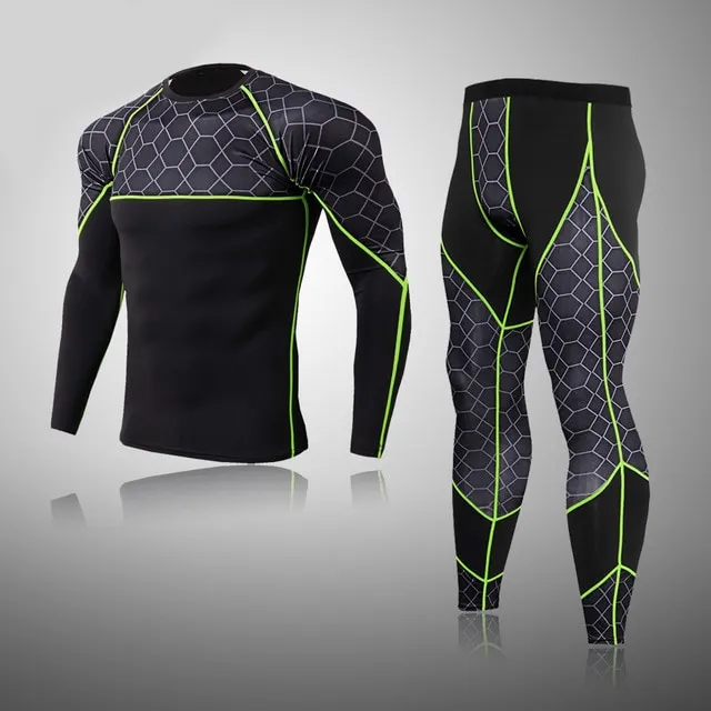 Men's Compression Net-Knit Thermal Quick Dry Underwear Full Set