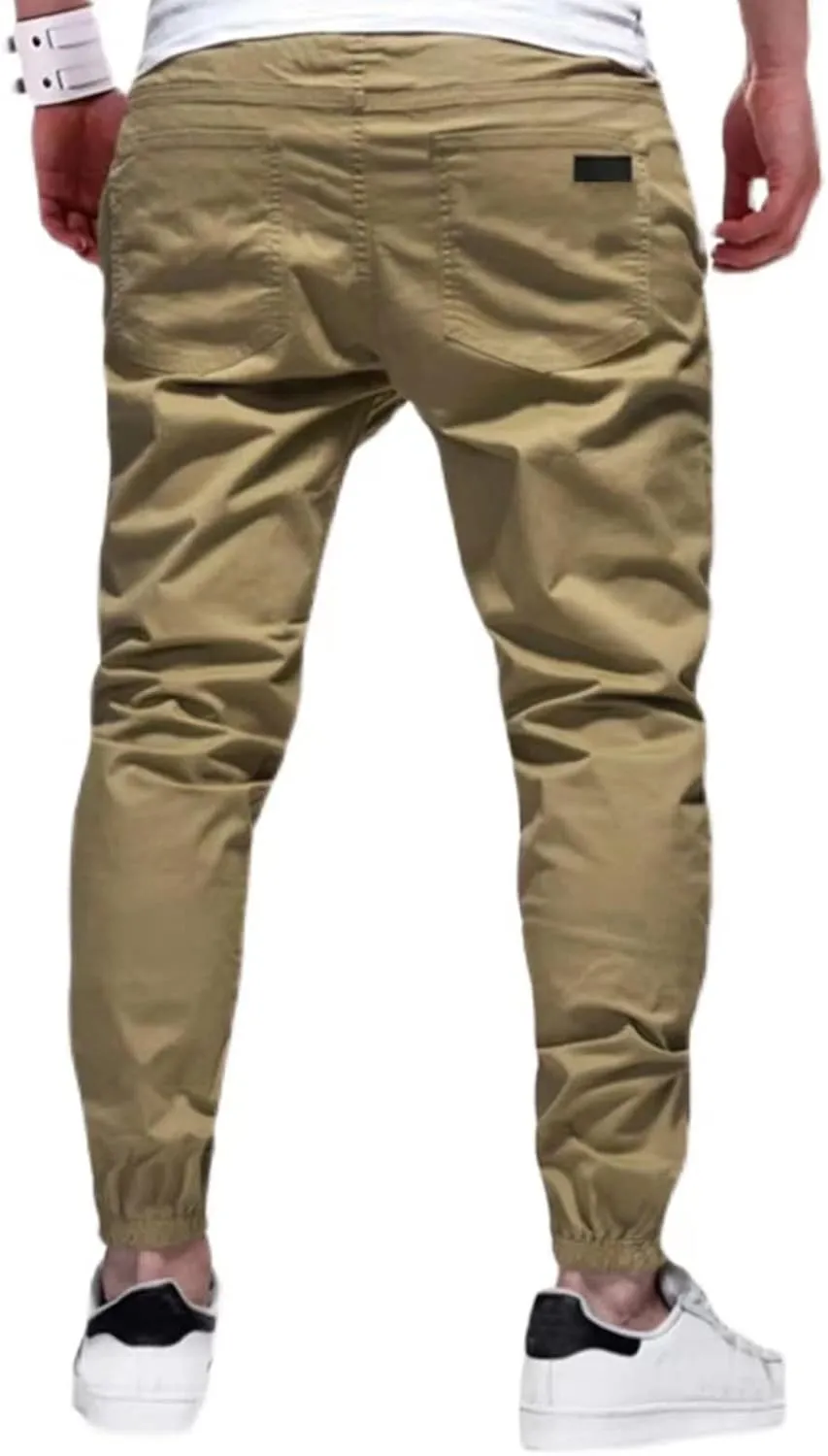 Men's Outdoor Jogging Casual Pants Slim Cargo Workout for Running Sweatpants Hiking