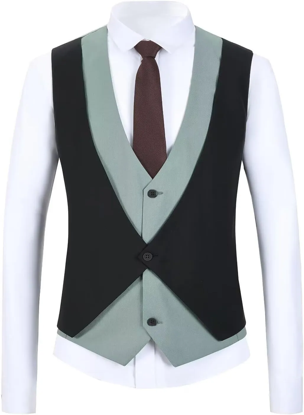 Men's Slim Fit Suit 3 Piece Classic One Button Formal Wedding Prom Suit Business Blazer Vest Pants
