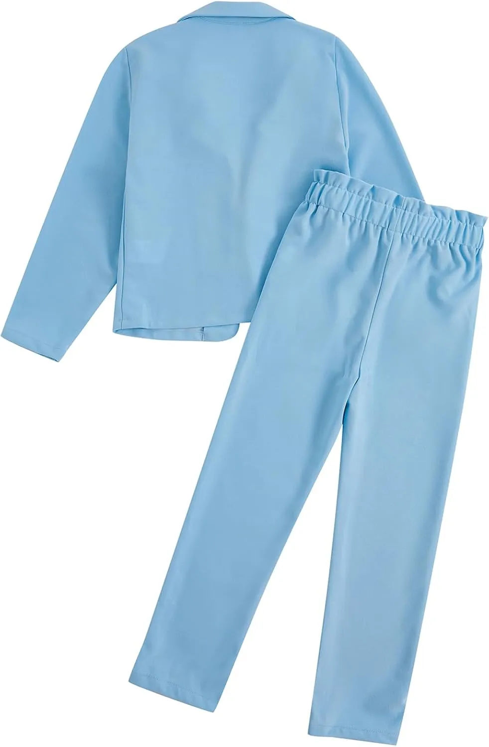 Milumia Girl's Two Piece Outfit Solid Open Front Blazer and Pants Set