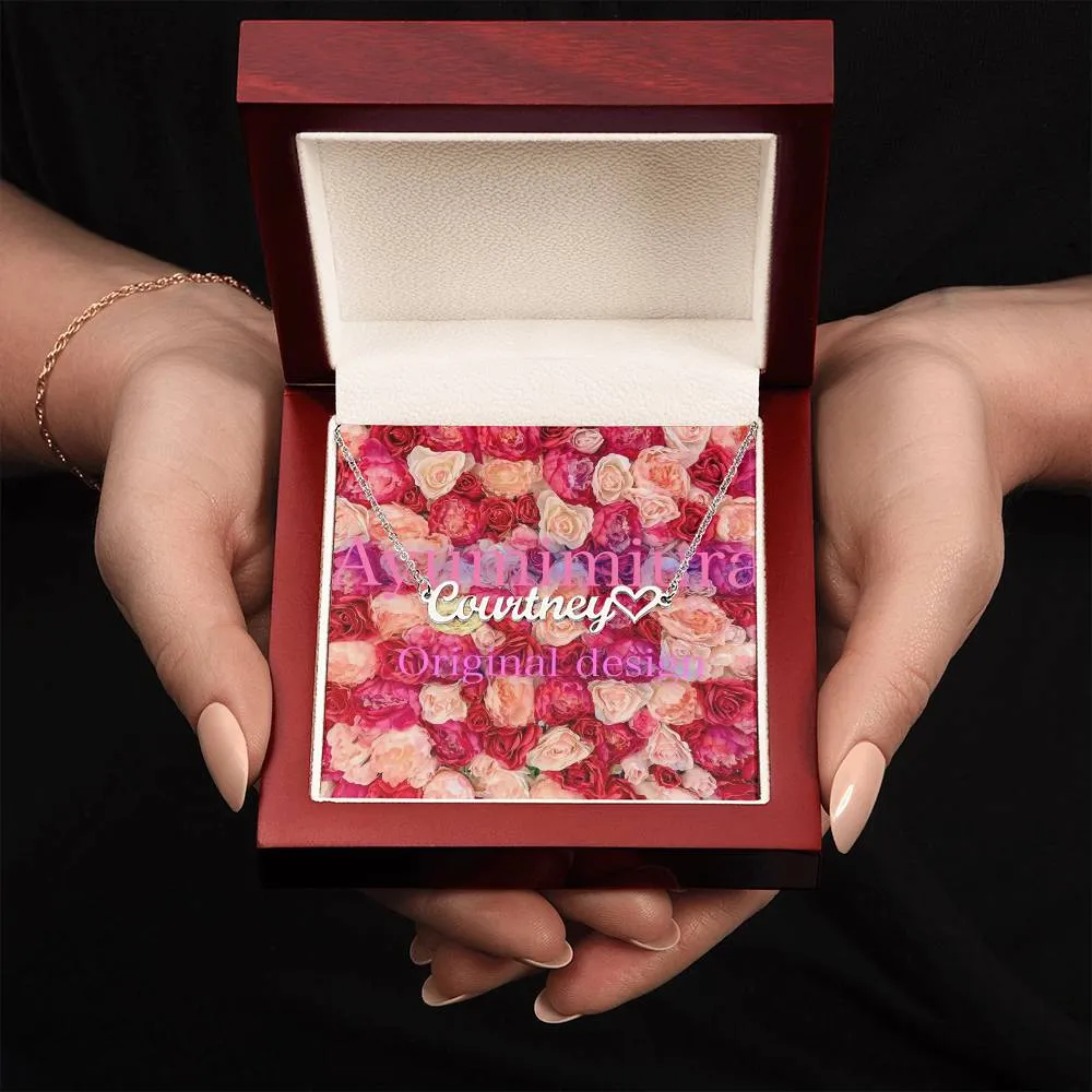 Name Necklace   Heart Character (w/MC)