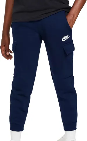 Nike Sportswear Club Fleece Big Kids' Cargo Pants (Midnight Navy/Midnight Navy/White, FD3012-410) Size Medium