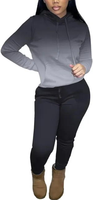 Nimsruc Two Piece Outfits for Women Casual Sweatsuits Set Long Sleeve Hoodie Tracksuit