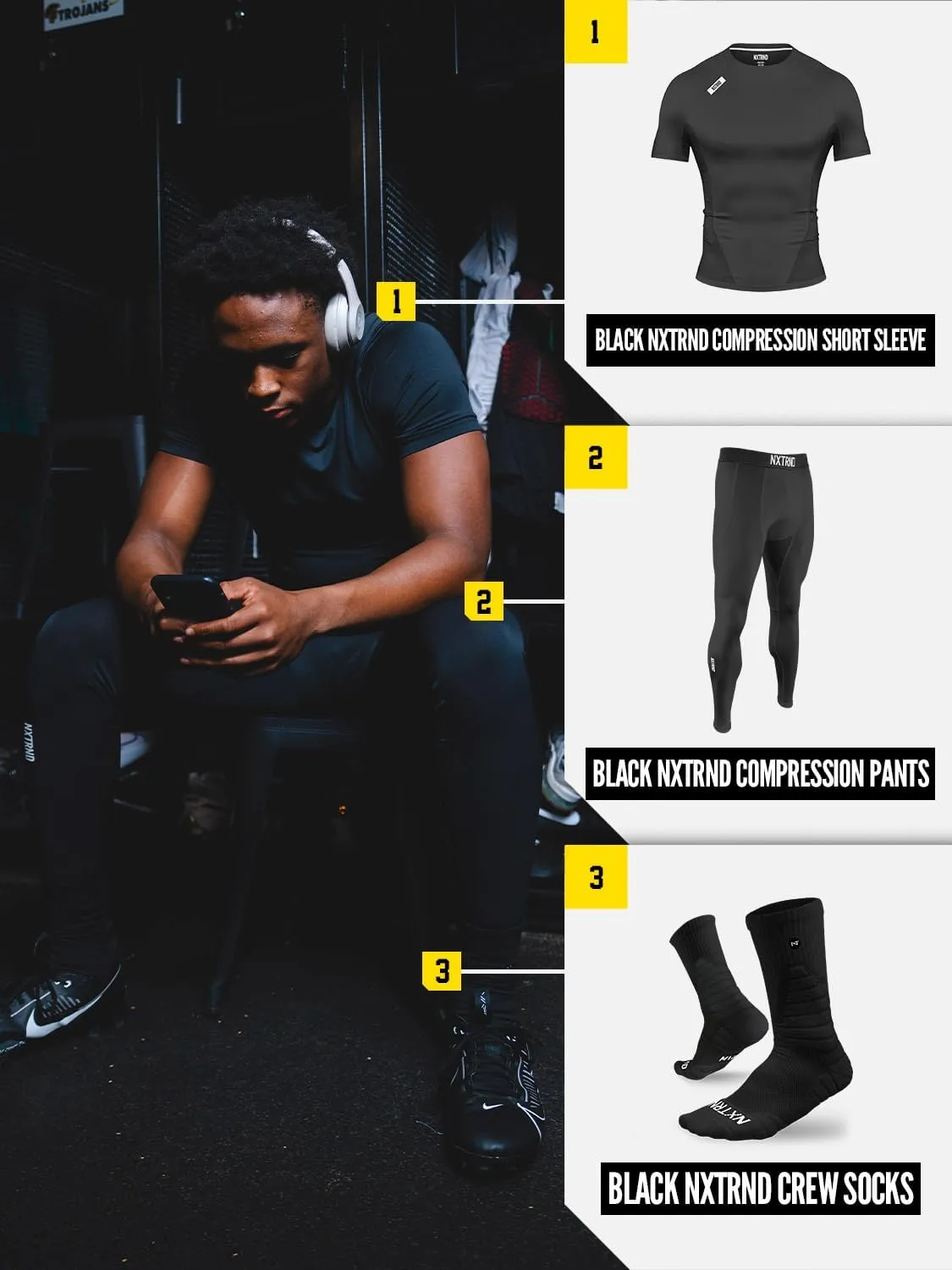 Nxtrnd Men's Compression T-Shirt, Short Sleeve Compression Shirt