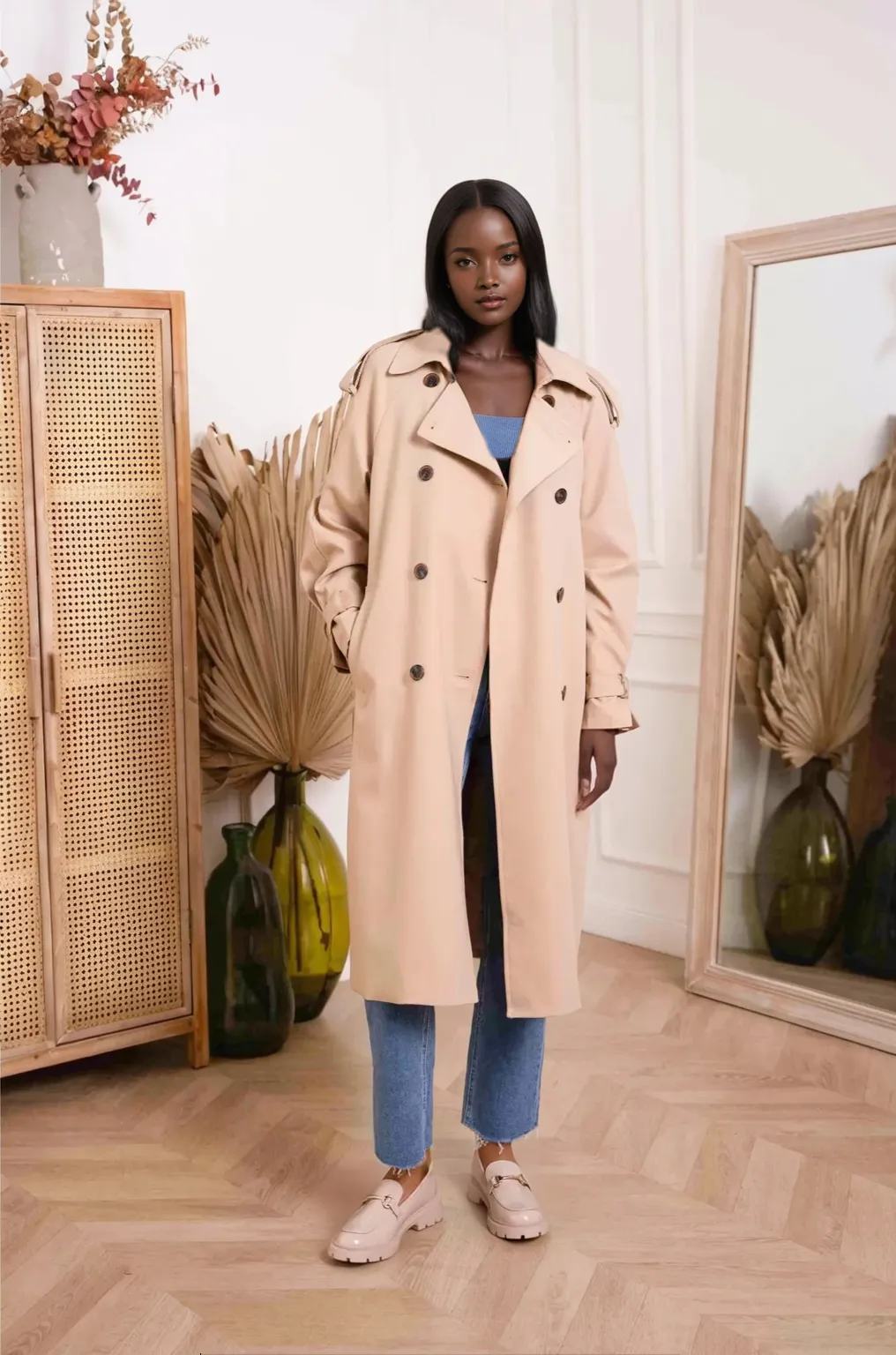 Ozzy Trench Coat with Belt