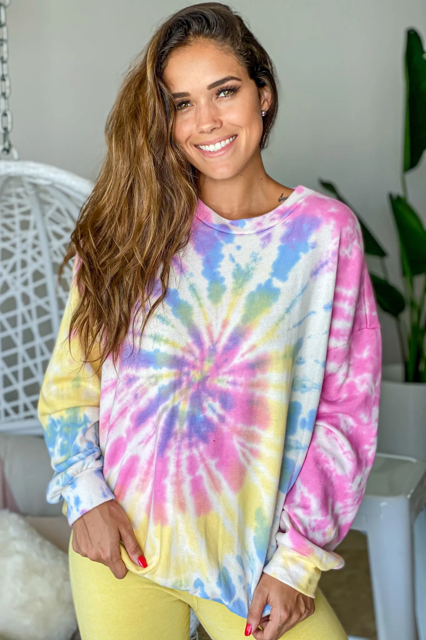 Pink Tie Dye Swirl Top