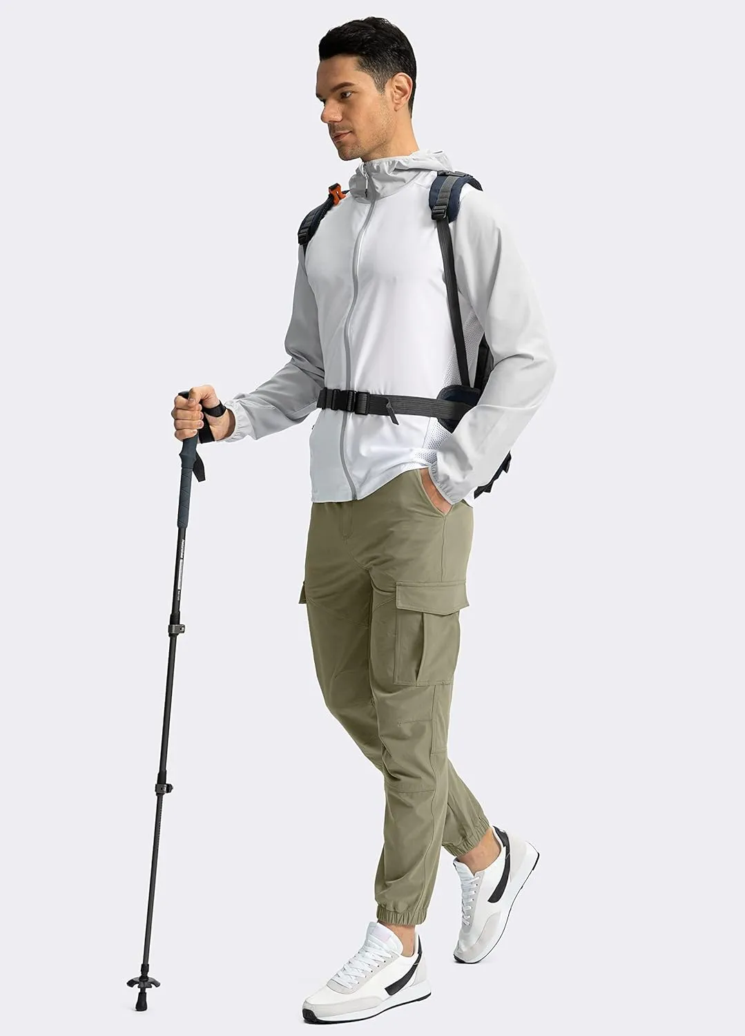 Pinkbomb Men's Hiking Cargo Pants with 7 Pockets Slim Fit Stretch Joggers Golf Cargo Work Pants for Men