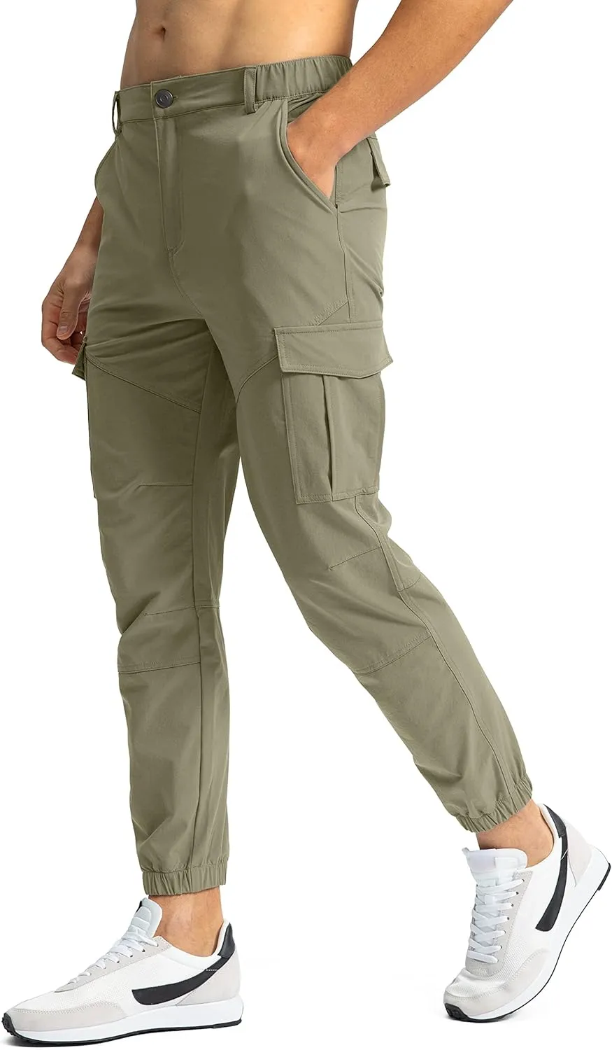 Pinkbomb Men's Hiking Cargo Pants with 7 Pockets Slim Fit Stretch Joggers Golf Cargo Work Pants for Men