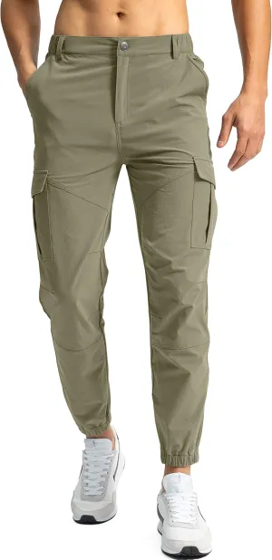 Pinkbomb Men's Hiking Cargo Pants with 7 Pockets Slim Fit Stretch Joggers Golf Cargo Work Pants for Men