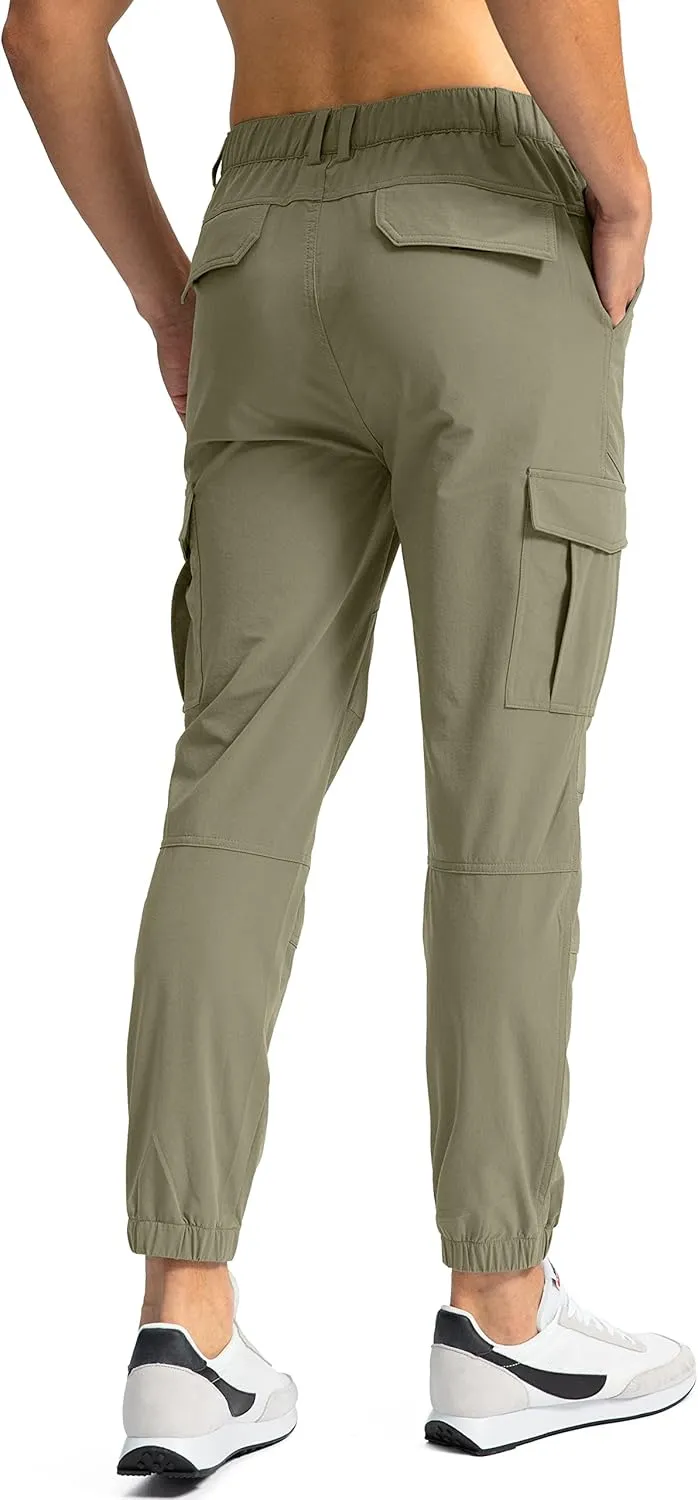 Pinkbomb Men's Hiking Cargo Pants with 7 Pockets Slim Fit Stretch Joggers Golf Cargo Work Pants for Men