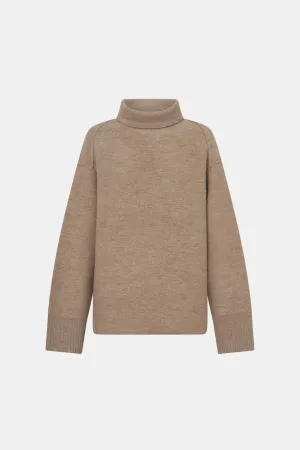 Rohan Knit Funnel Neck Sweater Oatmeal Melange