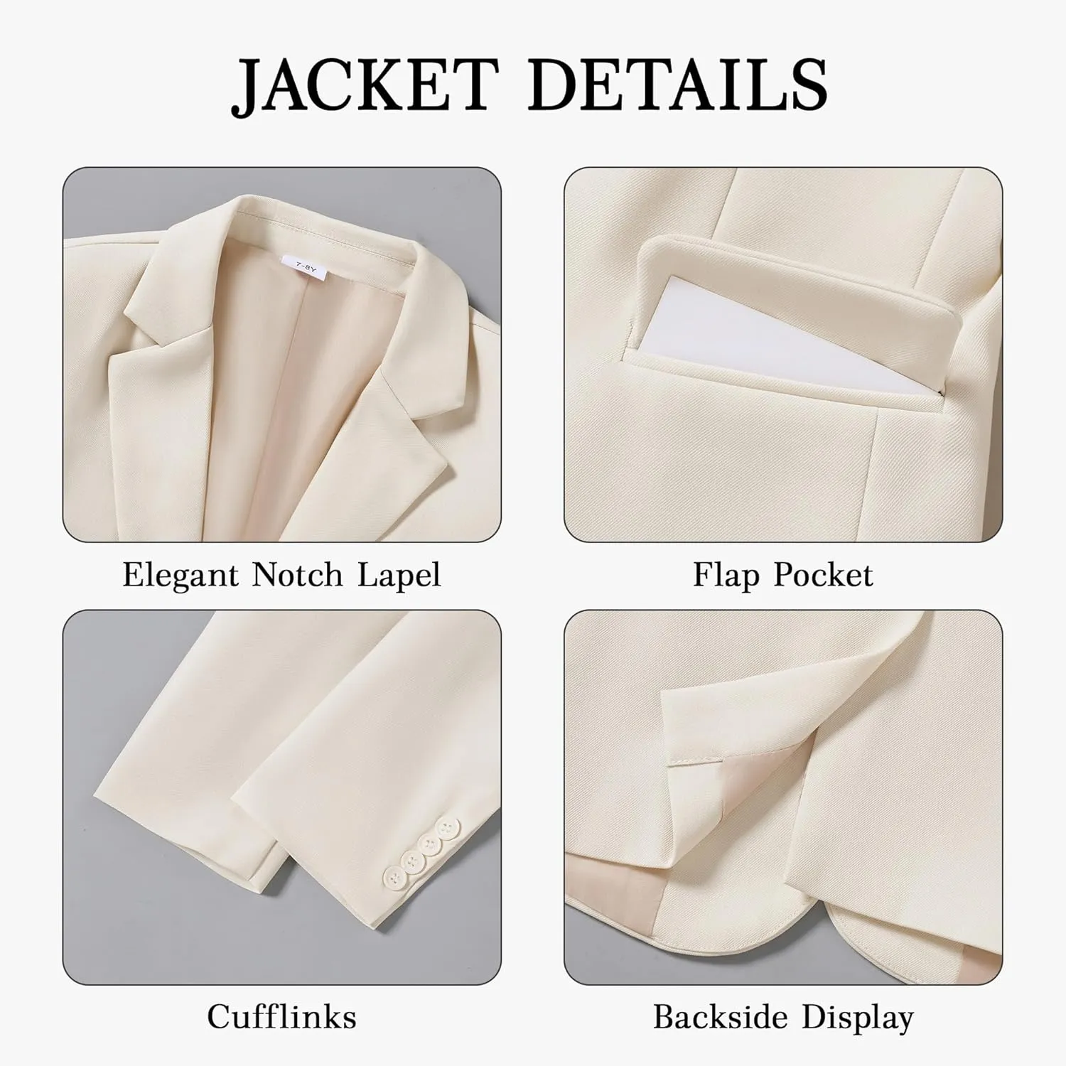SANMIO Boys Suit 4 Piece Slim Fit Boys Suits Jacket Vest Pants Tie for Kids Suits Sets Boy Formal Tuxedo Set