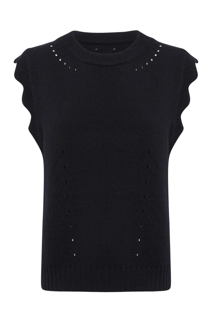 Scallop Vest Black