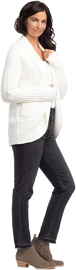Softies 27" Solid Rib Marshmallow Cocoon Cardigan with Thumbholes