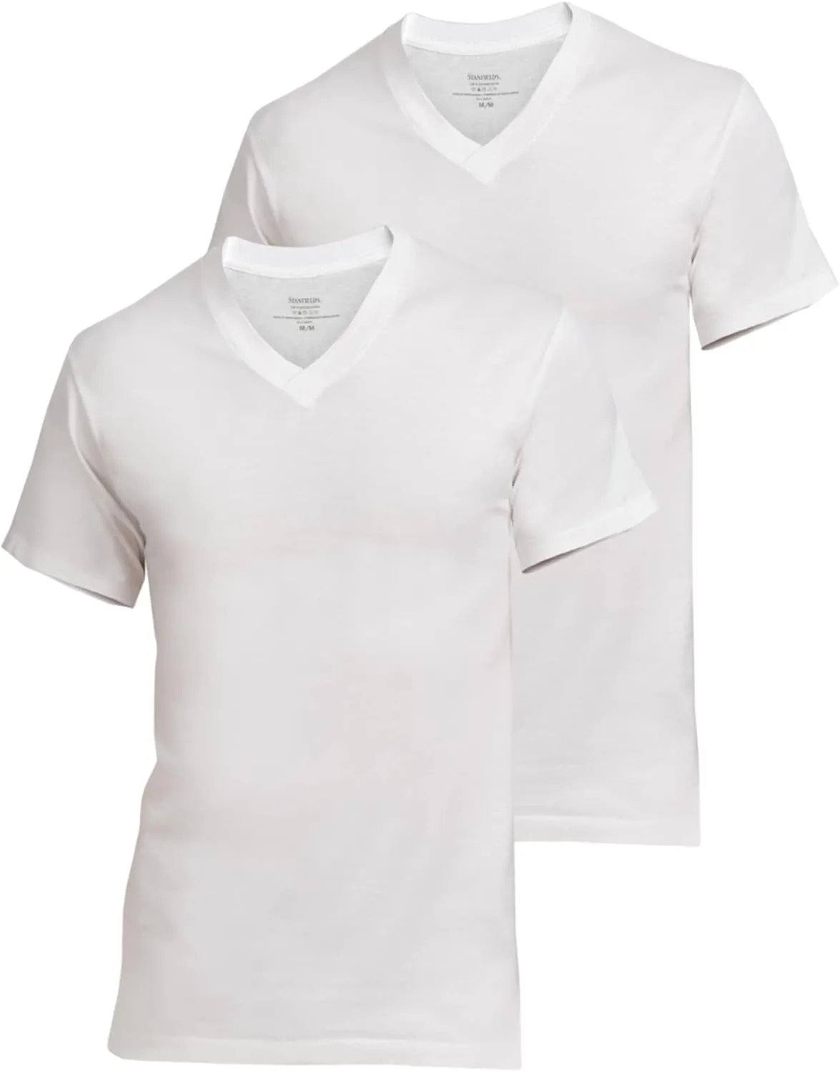 Stanfield's Men's Cotton Big and Tall Vneck Undershirt (2 Pack)