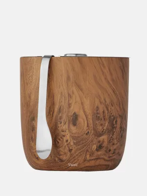 S'well 68oz Teakwood Ice Bucket   Tongs