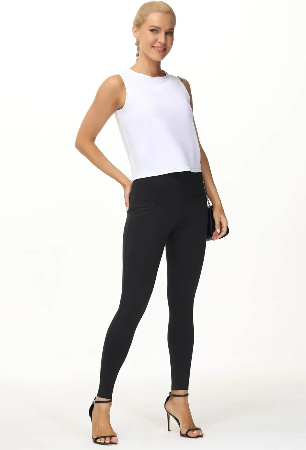 THE GYM PEOPLE Women's Casual Yoga Leggings High Waisted Tummy Control Workout Pants with 4 Pockets