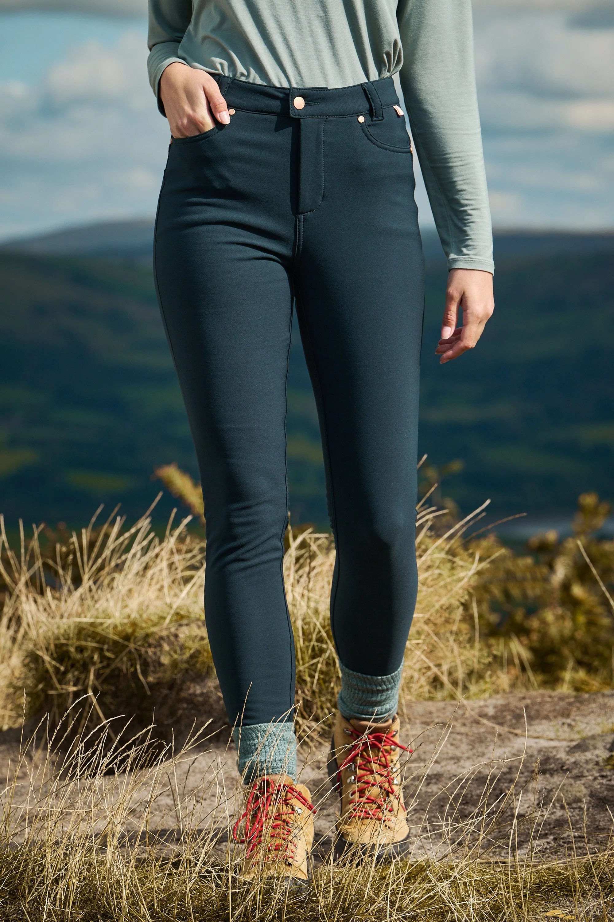 Thermal Skinny Outdoor Trousers - Evergreen