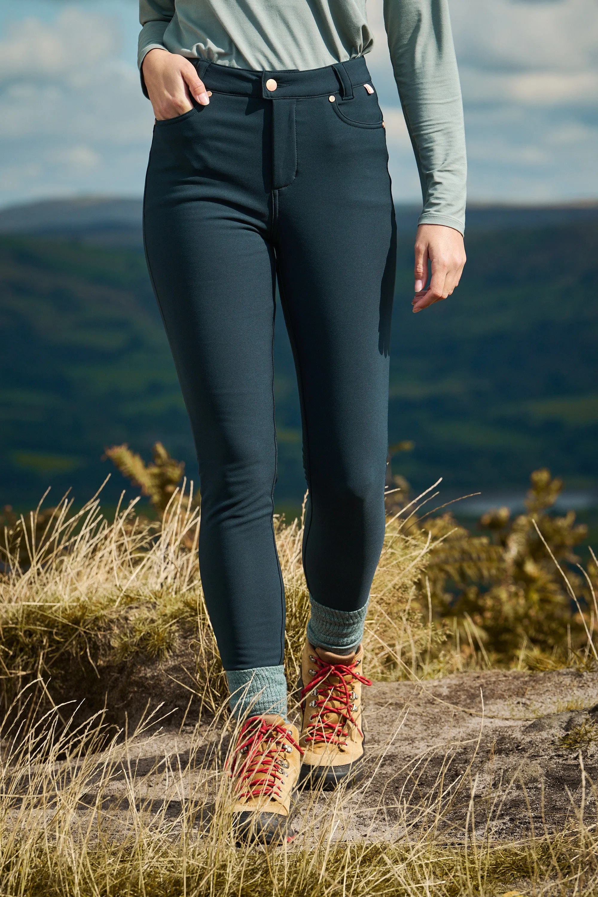 Thermal Skinny Outdoor Trousers - Evergreen