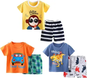 Toddler Baby Boy Clothes for 2t 3t Boys Cute Summer Short Sleeve T-Shirt Tops Shorts Clothes Sets Baby Boy Outfits
